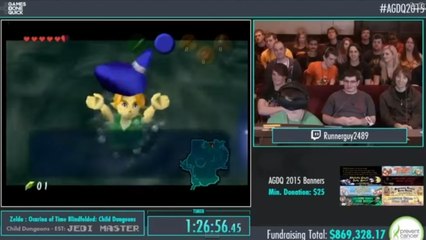 Il finit les trois premiers donjons d'Ocarina of Time les yeux bandés