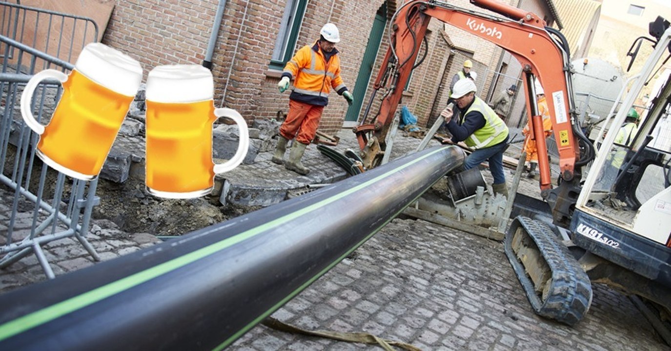 Die weltweit erste Bier-Pipeline, gebaut in Belgien