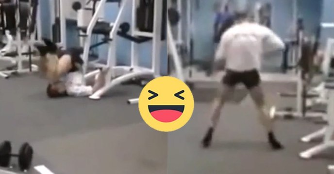 Dieser Mann macht ein vollkommen absurdes Training in einem Fitnessraum