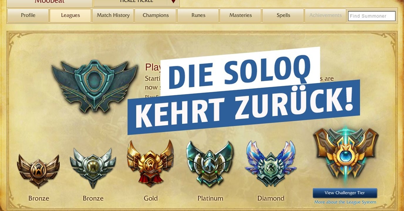 League of Legends: Sie ist zurück! Die SoloQ wird Teil von Season 7