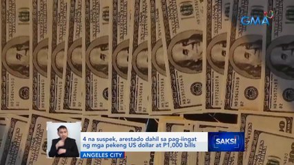 4 na suspek, arestado dahil sa pag-iingat ng mga pekeng US dollar at P1,000 bills | Saksi