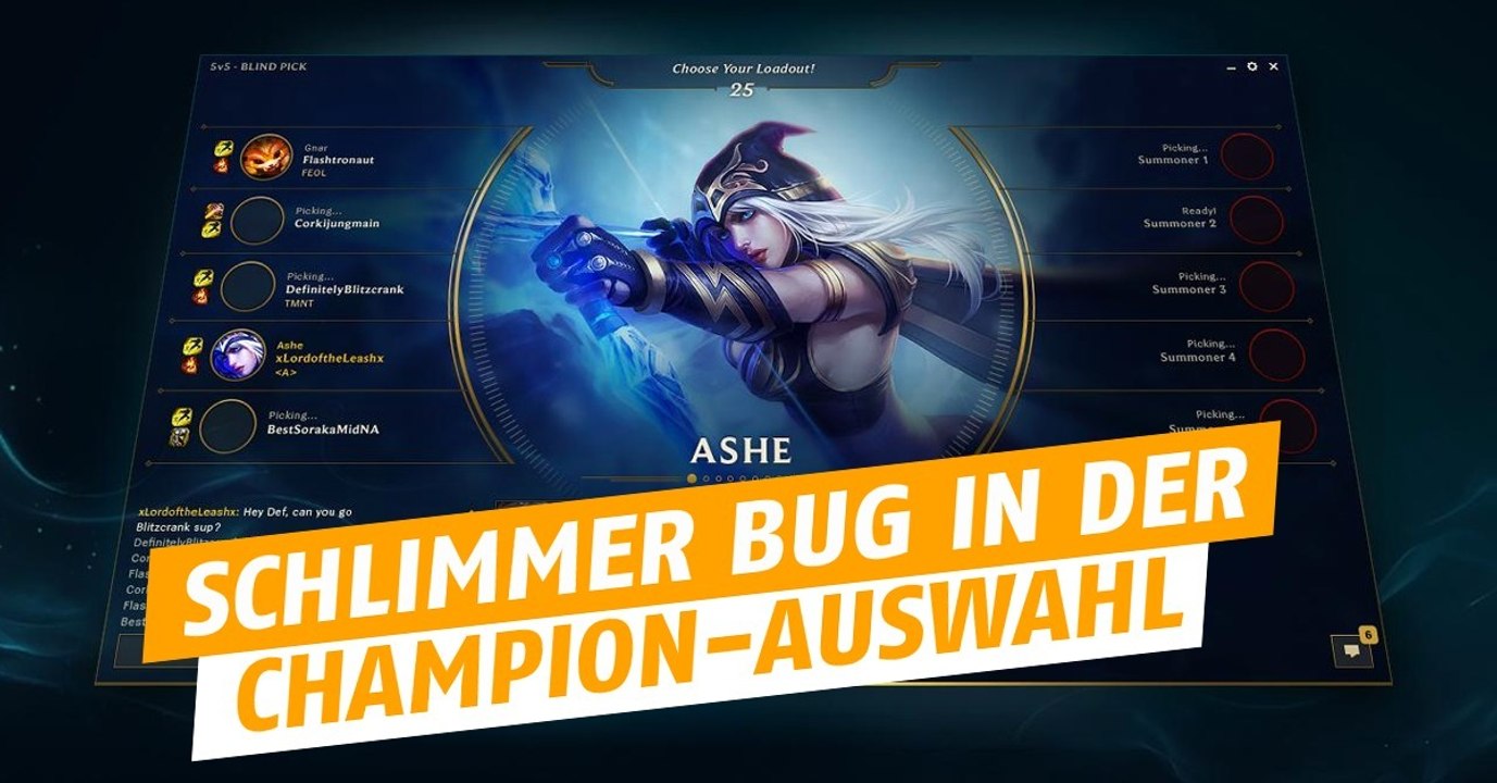 League of Legends: Bug! Nehmt keine Einladungen während der Champion-Auswahl an