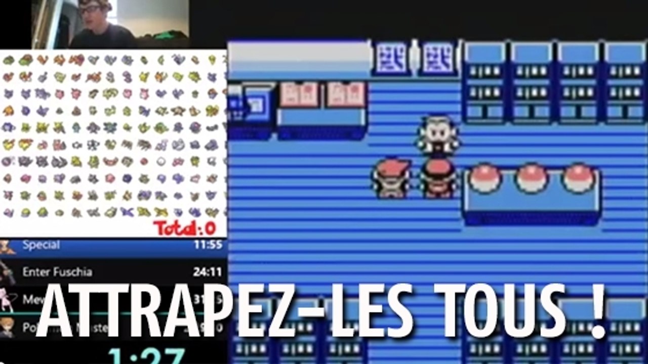 Pokémon Rouge - Bleu : il capture les 151 pokémon en un temps record !