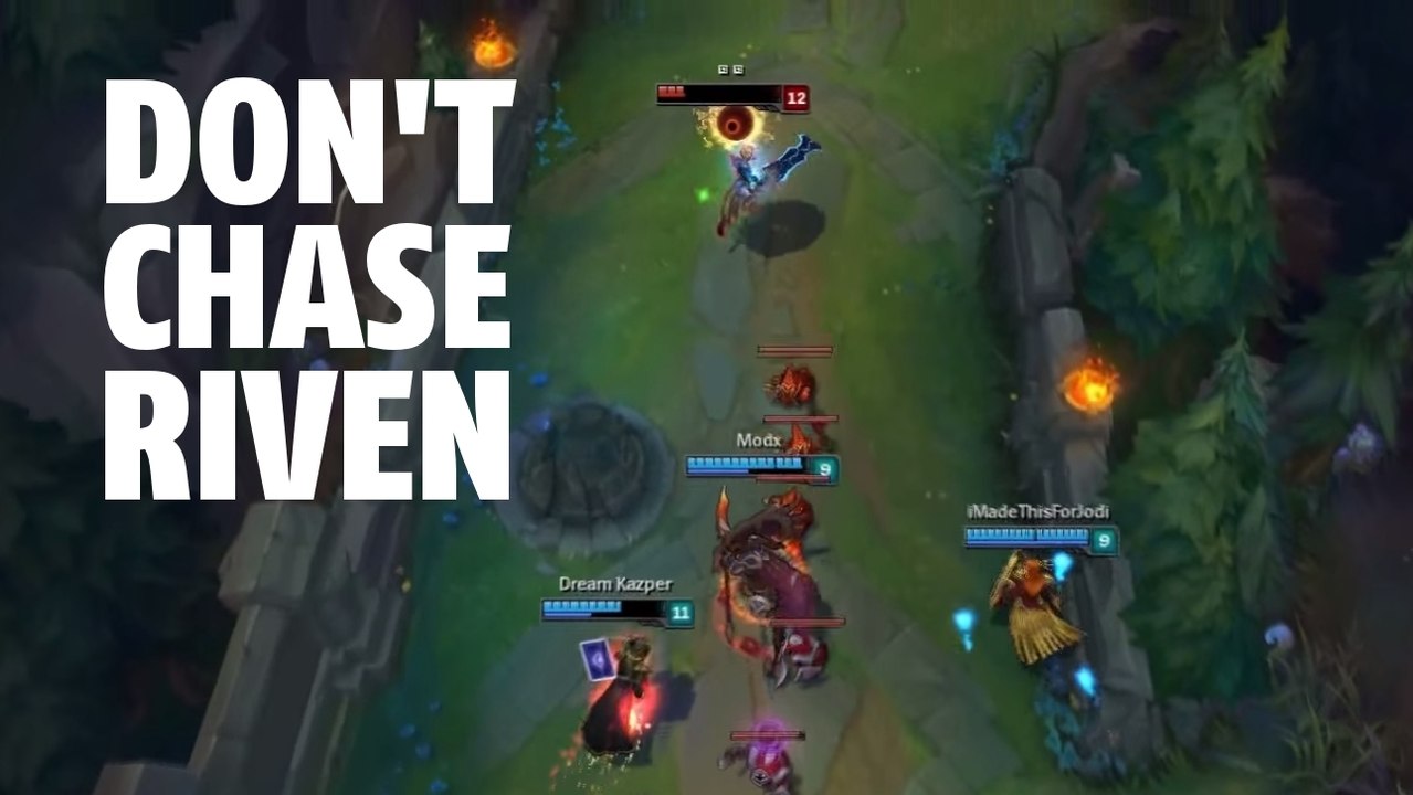 League of Legends : on ne répètera jamais assez qu'il ne faut pas chase une Riven !
