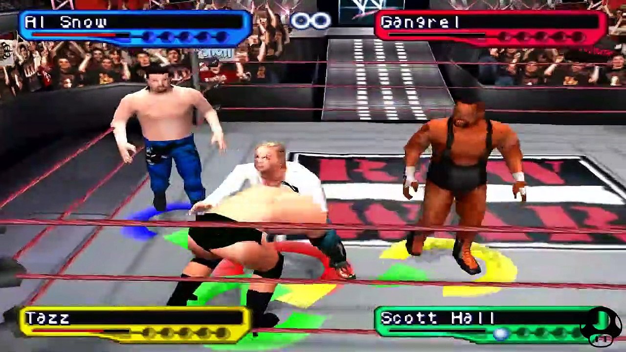 WWF Smackdown! 2 Al Snow vs Gangrel vs Tazz vs Scott Hall