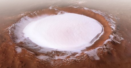 Un cratère rempli d'eau glacée a été repéré sur Mars