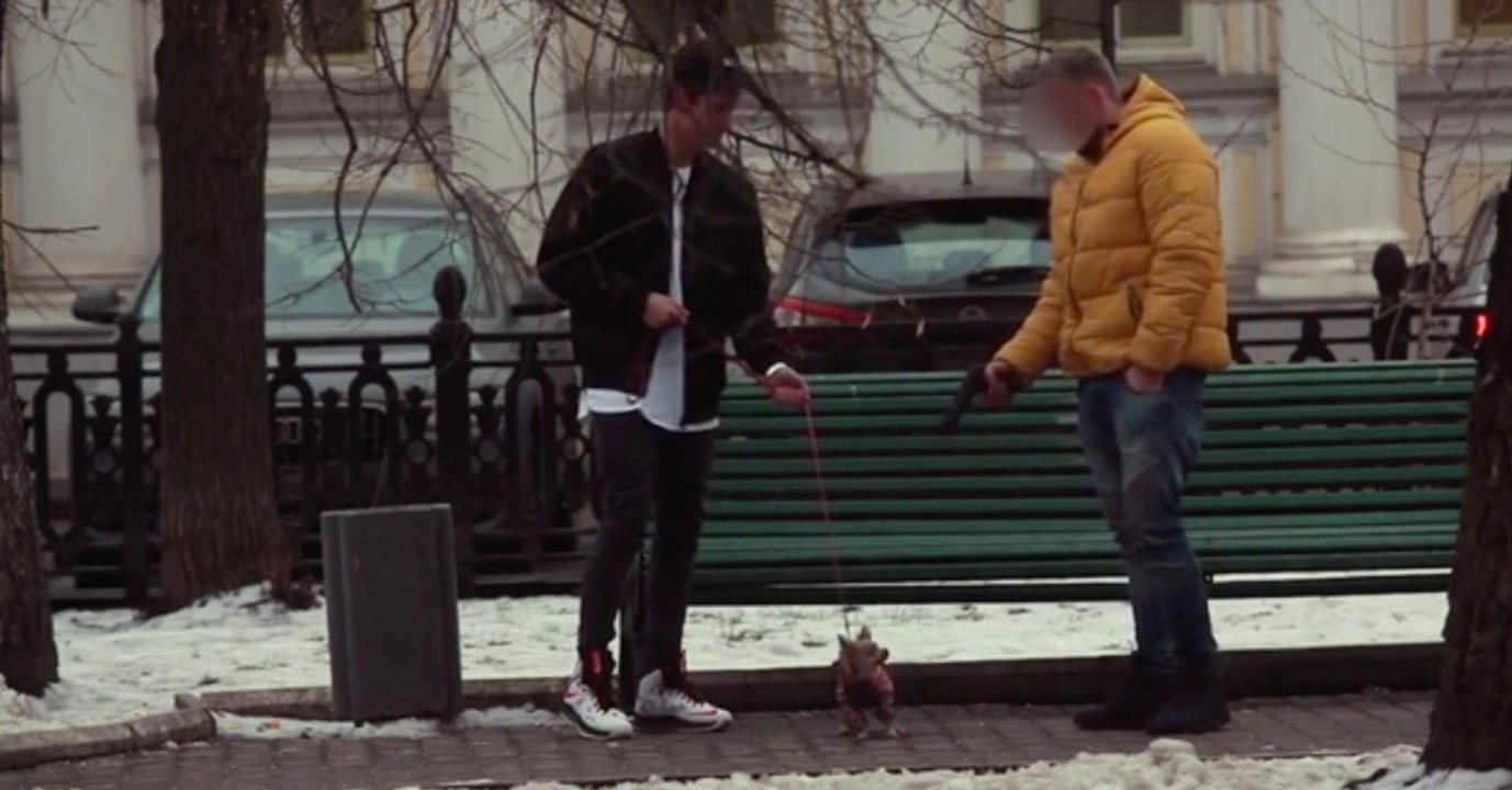 Was der Mann mit der Pistole und dem kleinen Hund vorhat, ist entsetzlich!