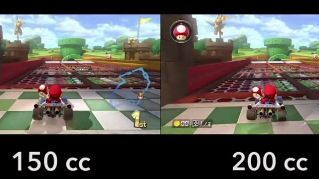 Mario Kart 8 : un nouveau comparatif des modes 150cc vs 200cc sur le circuit Égout Piranha
