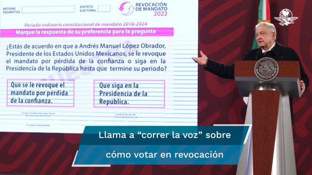 AMLO pide buscar un “buen traductor” para responder consulta sobre revocación de mandato