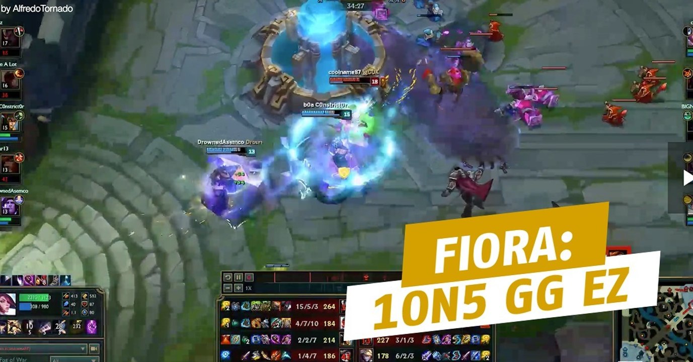 League of Legends: Diese Fiora rettet den Sieg im 1on5 in der gegnerischen Base