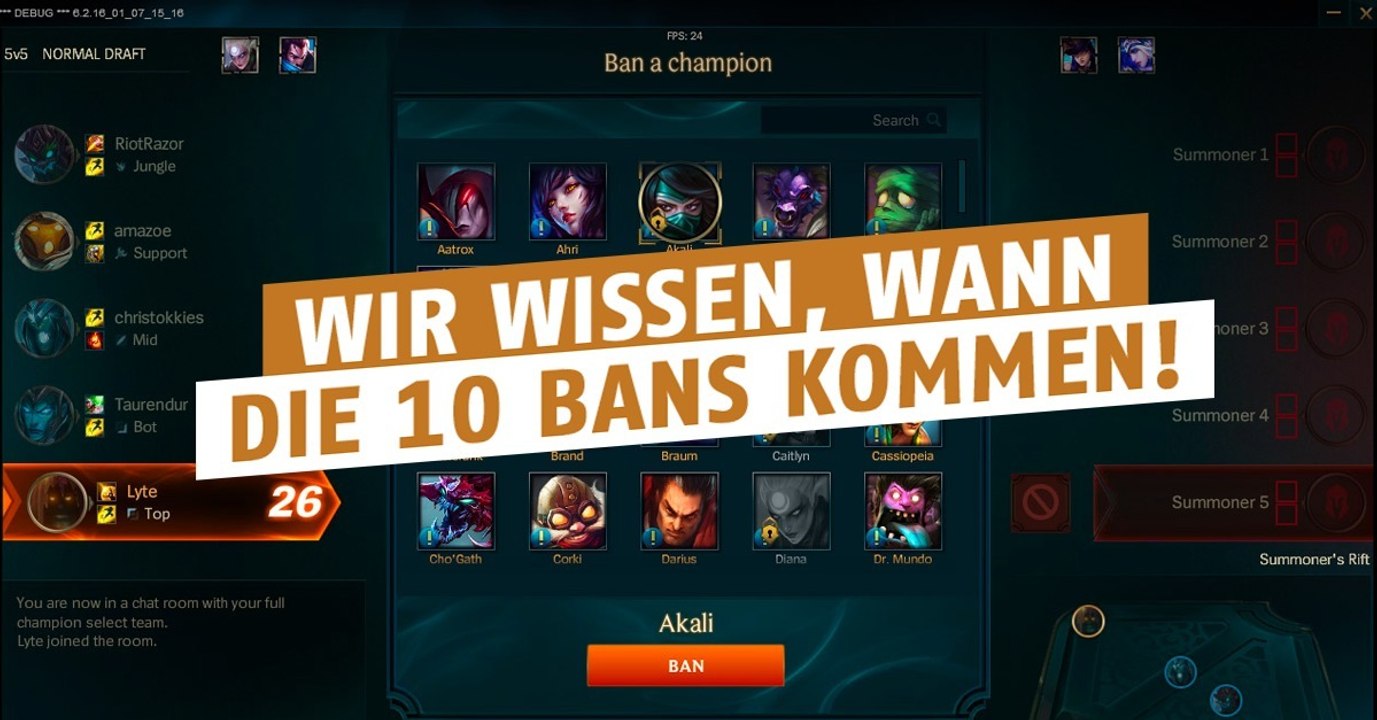 League of Legends: Endlich! Nun wissen wir, wann die 10 Bans kommen