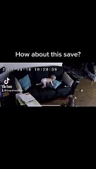 Dad Reflexes Kick in for Son on Couch