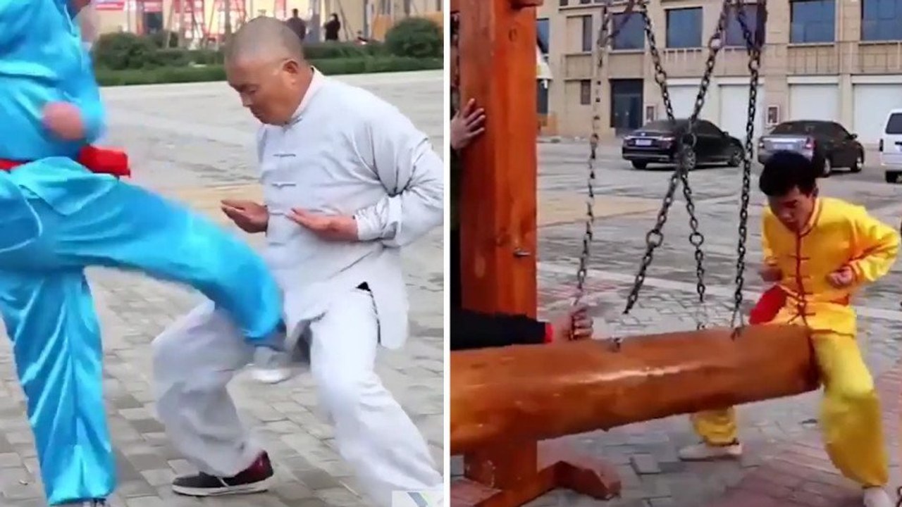 Karate-Profis ertragen Schläge zwischen die Beine auf verblüffende Weise