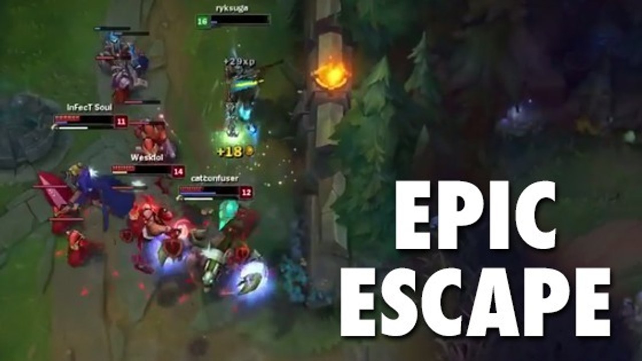 League of Legends : Jarvan IV réalise une escape in extremis en 1v4