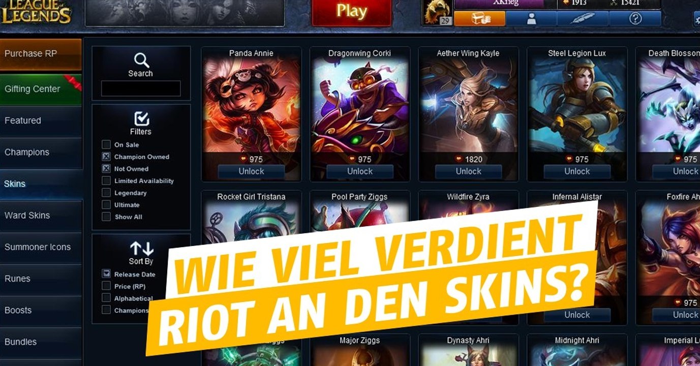 League of Legends: So viel verdient Riot Games an jedem neuen Skin