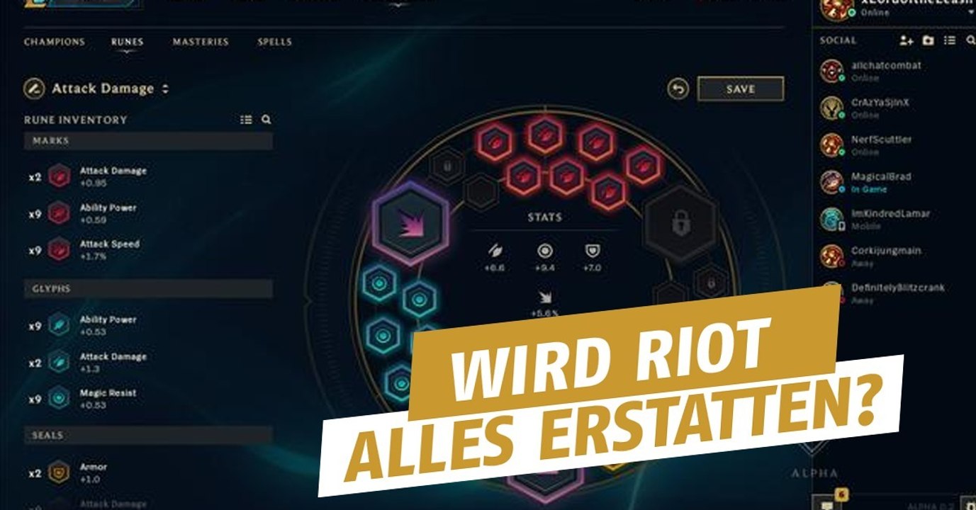 League of Legends: Entschädigung für die Runen?