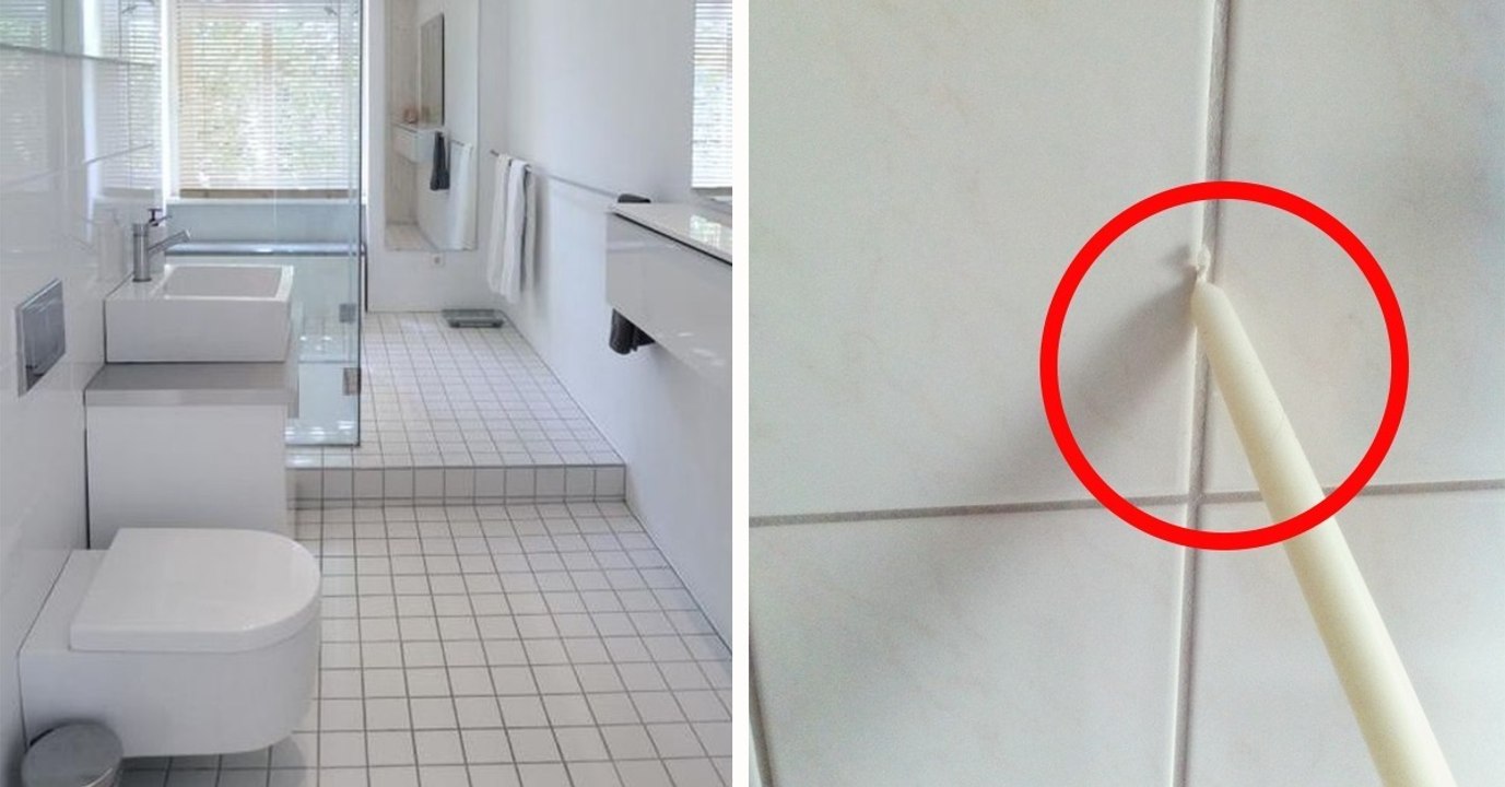 Badezimmerfugen: Sauber machen mit weißen Kerzen