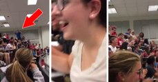 Un étudiant réalise un panier dans un amphi. Le reste de sa classe devient hystérique !