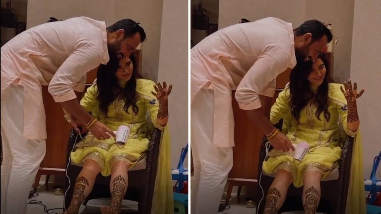 Karishma Tanna Mehendi ceremony में दिखी खूबसूरत, Varun ने ऐसे सुखाई हाथों की मेहंदी | FilmiBeat