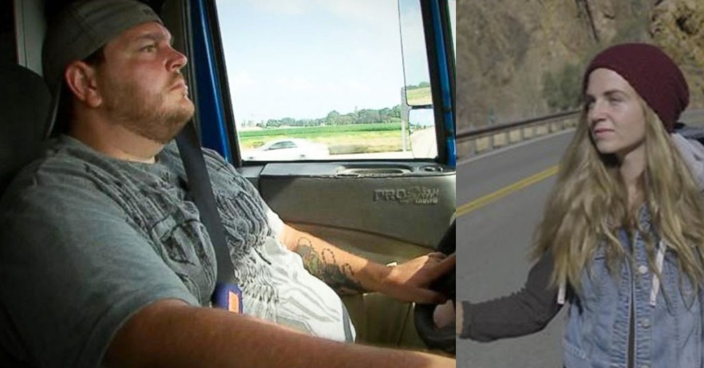 Lkw-Fahrer nimmt Mädel als Anhalter mit. Doch als sie schläft, ändert er die Richtung