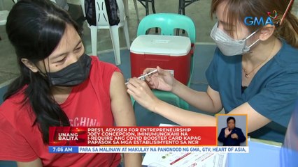 Concepcion, nais na i-require ang booster card sa mga establisimyento sa NCR | UB