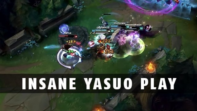 League of Legends : il prend un quadra kill en 1v4 avec Yasuo