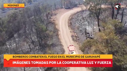 Bomberos combaten el fuego en el municipio de Garuhapé