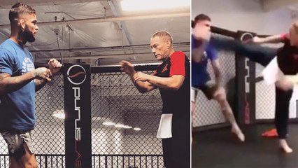 Jean-Claude Van Damme tritt Cody Garbrandt versehentlich ins Gesicht