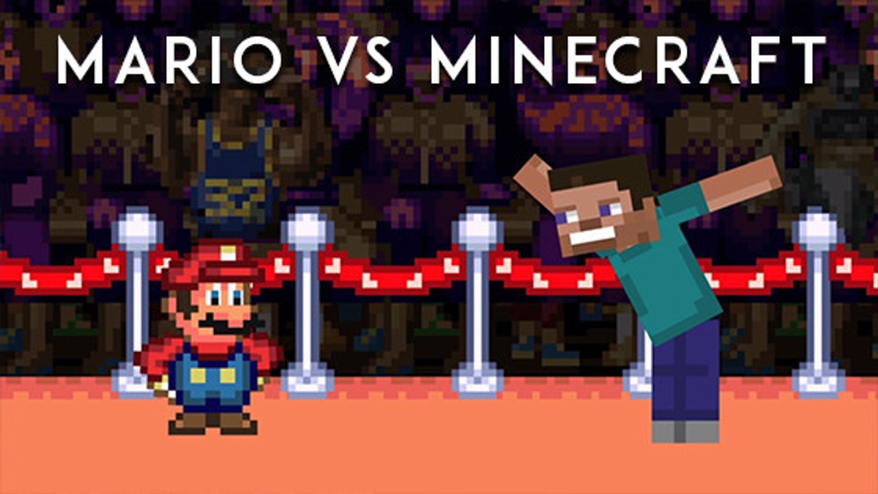 Mario : Minecraft se moque de Mario et lui explique qu'il est ringard