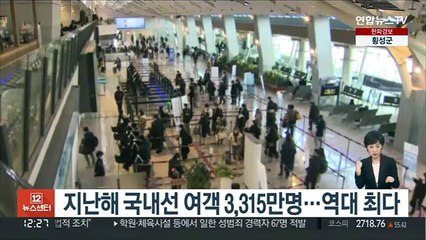 지난해 국내선 여객 3,315만명…역대 최다