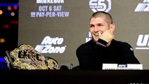 Khabib Nurmagomedov greift Conor McGregor nach der Pressekonferenz an