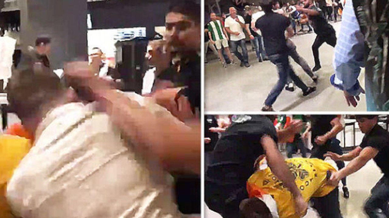 Massenschlägerei: Fans von Nurmagomedov und McGregor kämpfen auf den Tribünen weiter