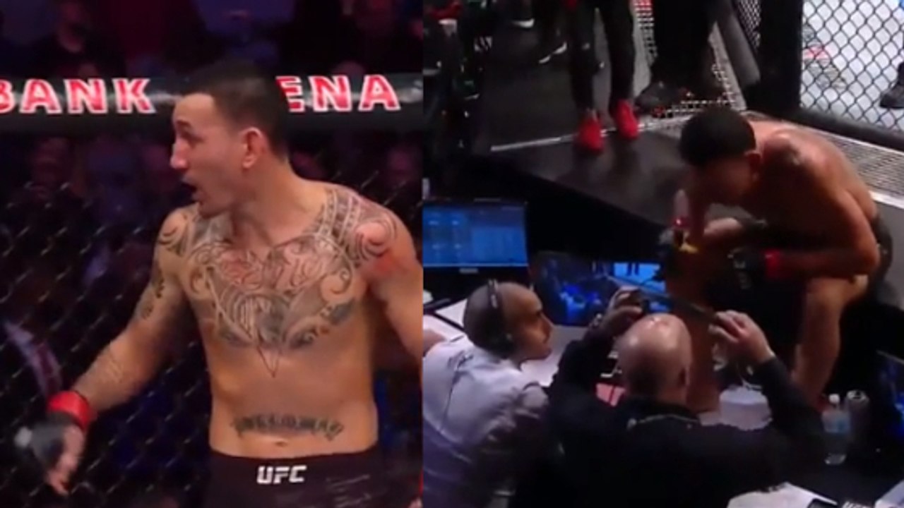 UFC: Zwischen zwei Runden flüstert Max Holloway plötzlich dem Kommentator etwas zu