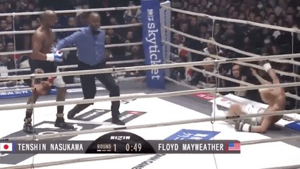 Tränen im Ring: Floyd Mayweather zerlegt Tenshin Nasukawa in einer Runde