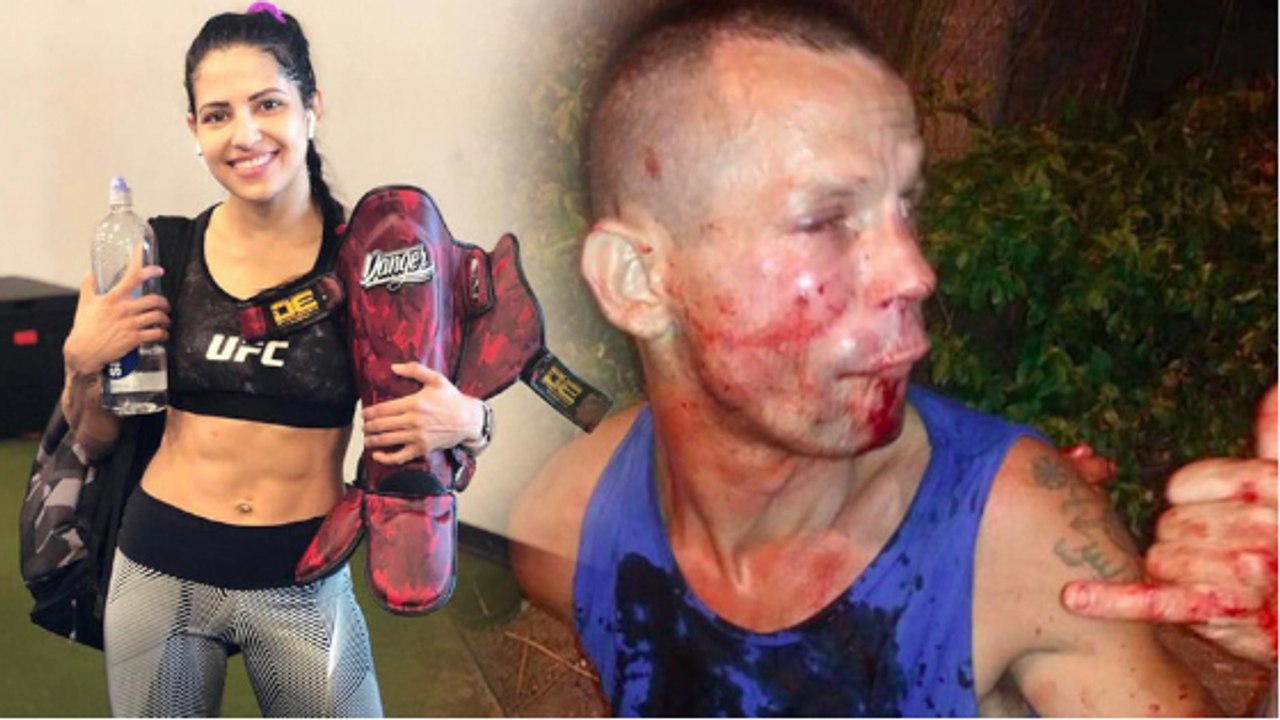 Dieb will die UFC-Kämpferin Polyana Viana bestehlen und bereut es sofort
