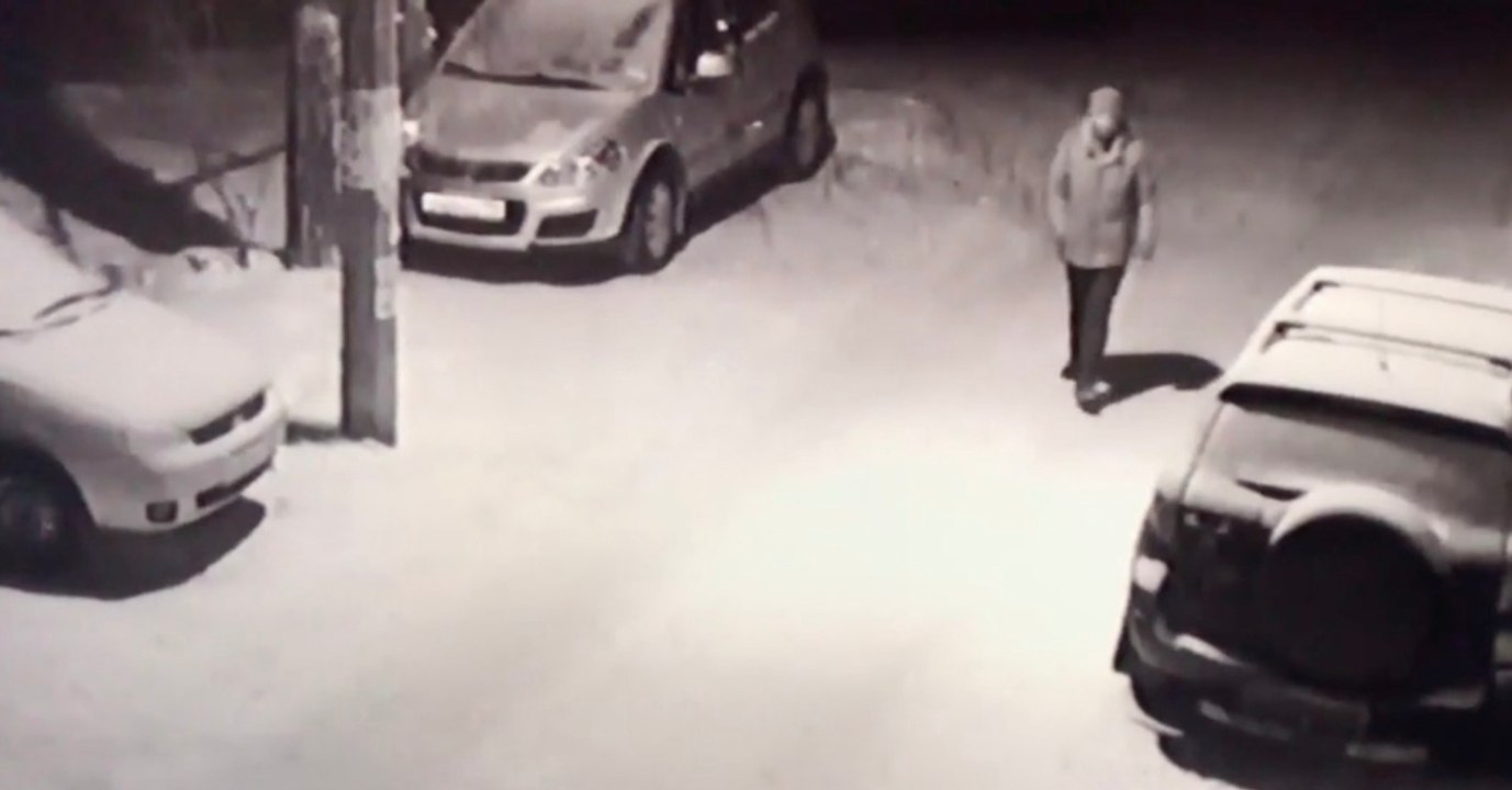 Russland: Betrunkener stolpert über Parkplatz, doch hinter dem Auto lauert etwas