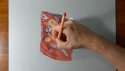 Il dessine un paquet de chips de façon ultra réaliste