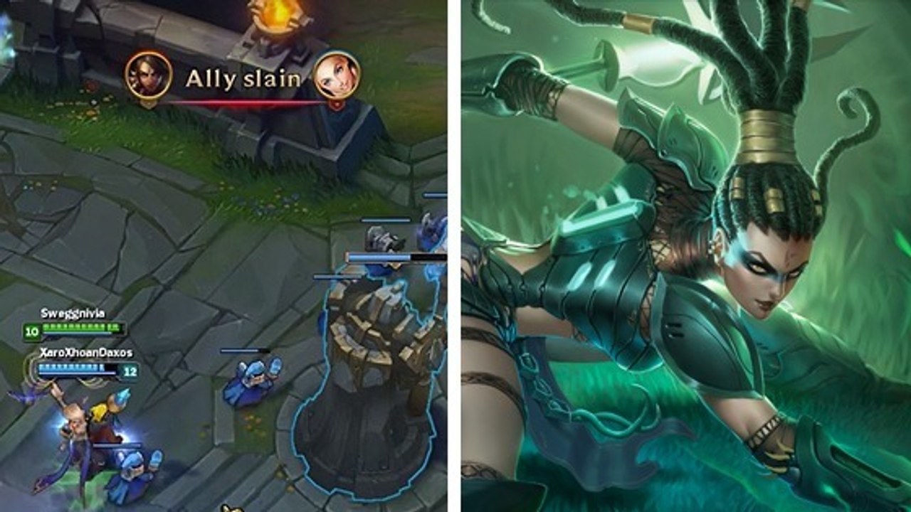 League of Legends : la zone d'impact du Javelot (A) de Nidalee est complètement buggée