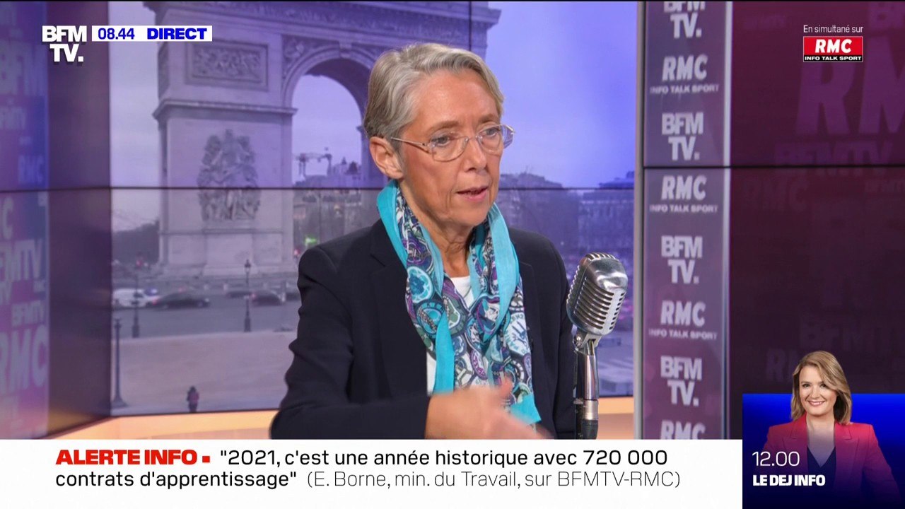 Elisabeth Borne: "65% des salariés qui peuvent facilement télétravailler l'ont fait (...) C'est 5 points de plus que début janvier"