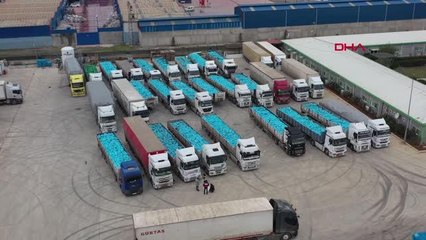 SURİYE'YE 719 TIR DOLUSU YARDIM MALZEMESİ
