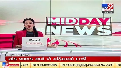 Video shows bulls fighting in the middle of busy road _GirSomnath _Gujarat _Tv9GujaratiNews