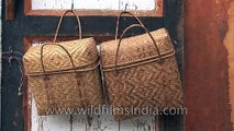 Bamboo weaved baskets in Bhutan