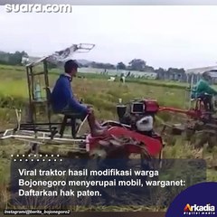 Viral Traktor Hasil Modifikasi Warga Bojonegoro Menyerupai Mobil,