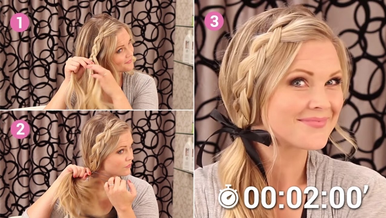 Une jolie queue de cheval tressée en 2 minutes seulement