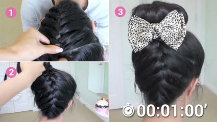 Réaliser un magnifique chignon tressé en moins de 2 minutes