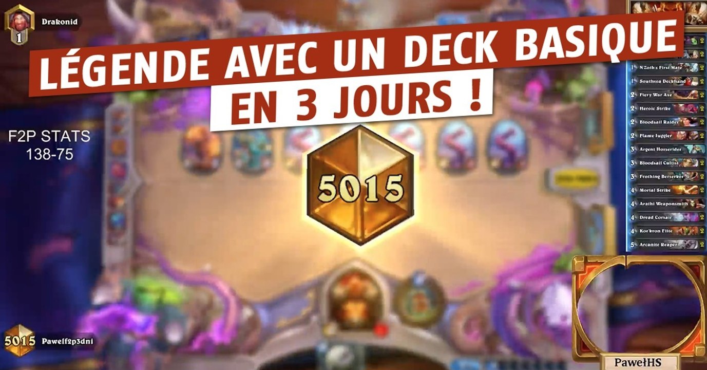 Hearthstone : il atteint le rang Légende avec un nouveau compte en seulement 3 jours !