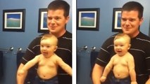 Ce bébé veut tout faire comme son papa. Même montrer ses muscles