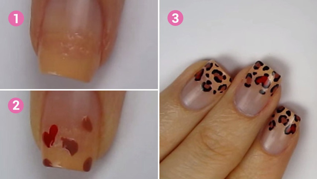 Réalisez un nail art léopard très romantique