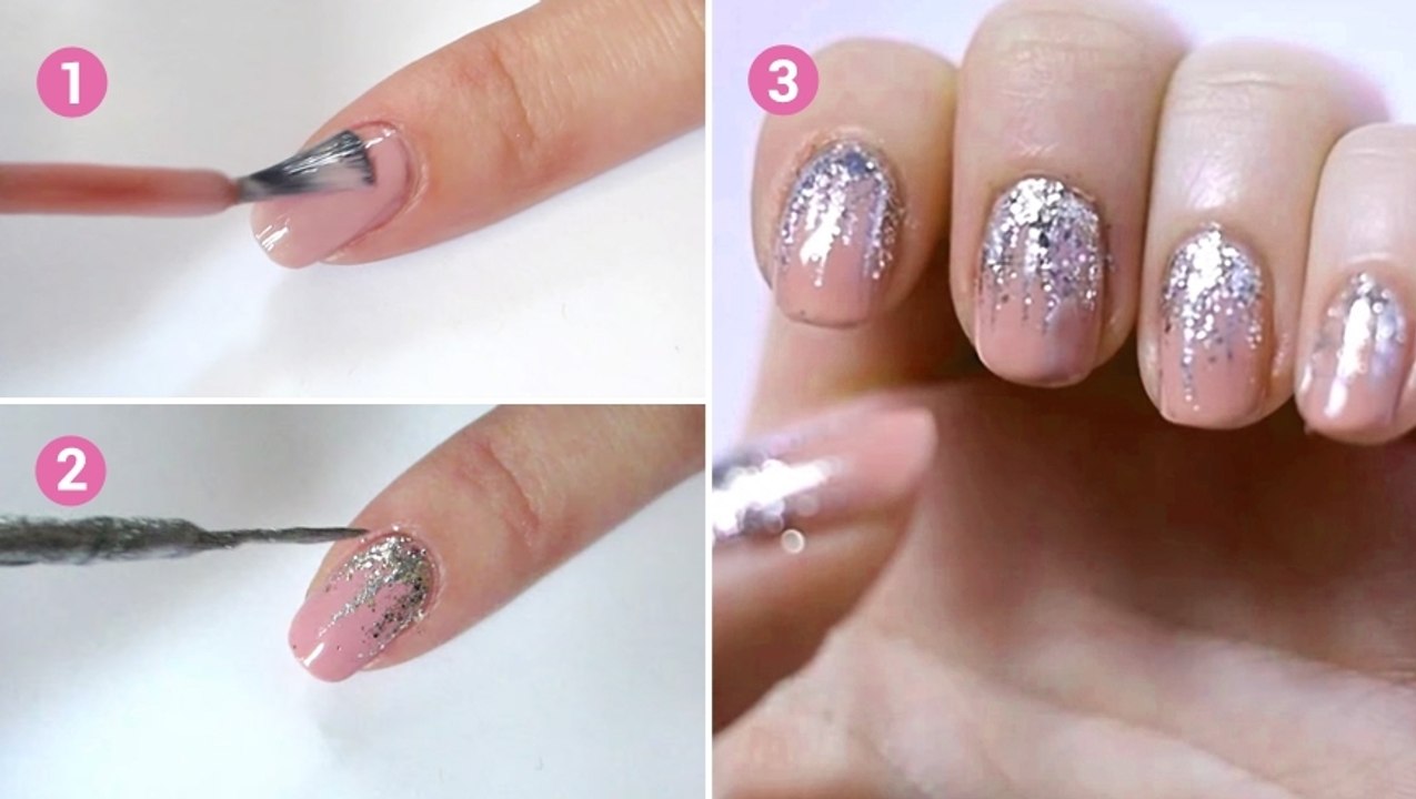 Réalisez une cascade de paillettes sur vos ongles