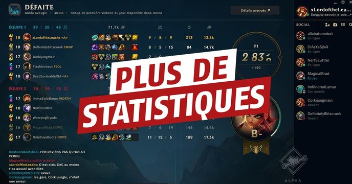 League of Legends : un joueur demande à Riot des statistiques plus fun lors des parties